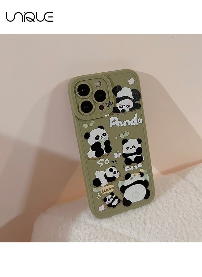 Unique - Compatible with iPhone 15 Pro Cases, Cartoon Panda Pattern Cases, Green Cases - Sleek and Minimalist Phone Cases - TPU Drop Protection - Image 1