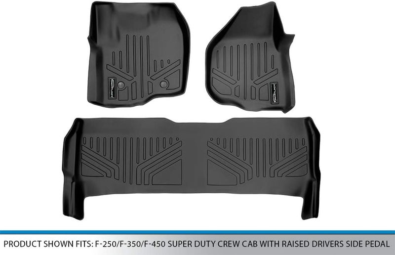 MAX LINER A0116/B0042 Floor Mats for 2012-2016 F-250/F-350/F-450 Super Duty Crew Cab, Black - Image 5