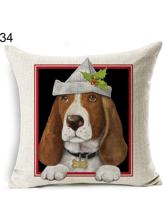 NIBEMINENT Dog Printed Cushion Cover Multicolour 45x45cm