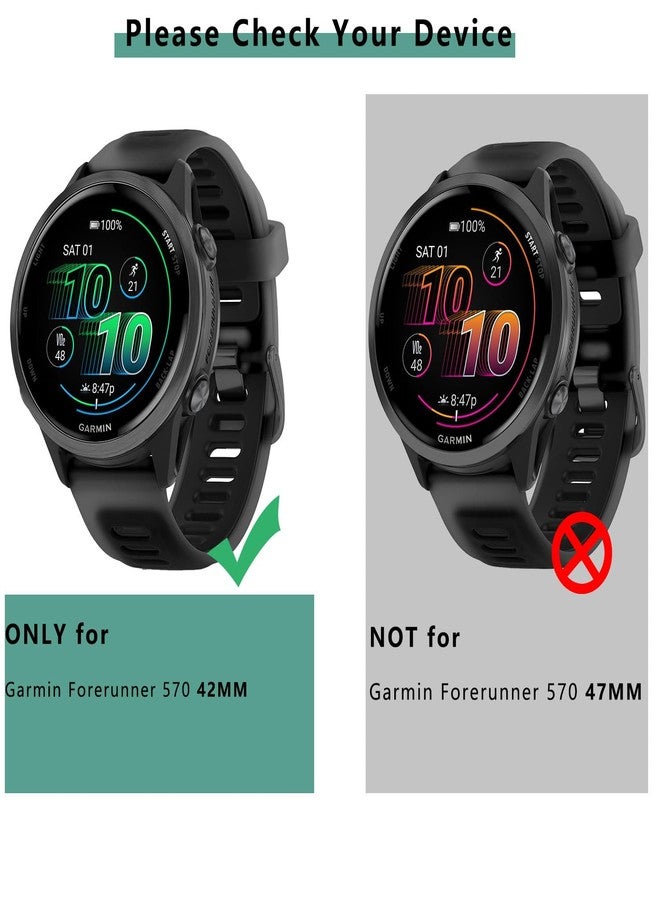 Msvueioe [1+4 Pack] Case with PMMA Screen Protector Compatible with Garmin Forerunner 570 42MM, Bumper Full Coverage Protective Soft Cases Face Cover for Forerunner 570 42MM - Image 2