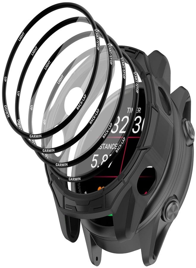 Msvueioe [1+4 Pack] Case with PMMA Screen Protector Compatible with Garmin Forerunner 570 42MM, Bumper Full Coverage Protective Soft Cases Face Cover for Forerunner 570 42MM - Image 1