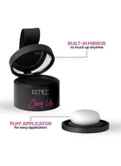 Renee Cover-Up Hair Powder- Black, Helps Cover Grey Roots & Bald Spots Instantly, Highly Pigmented, Fuller And Denser, Long-Lasting & Matte Finish, Super-Fine Powder For Flawless Application, 4Gm  - Image 3
