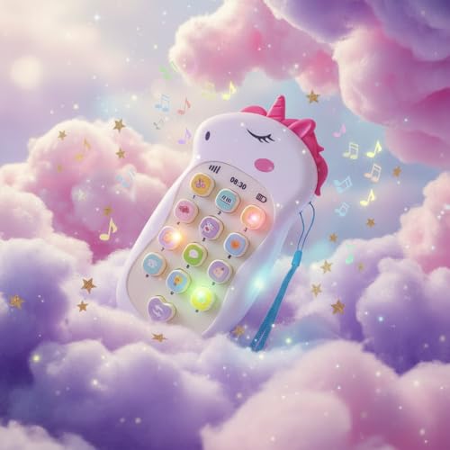 PLUSPOINT Unicorn Phone Toy for Kids with Light Musical Mobile Toy for Baby Toddler Kids Educational Cellphone Call & Chat Learning Play Phone Toy for Role Play Fun for 1 2 3 Year Old - Image 5