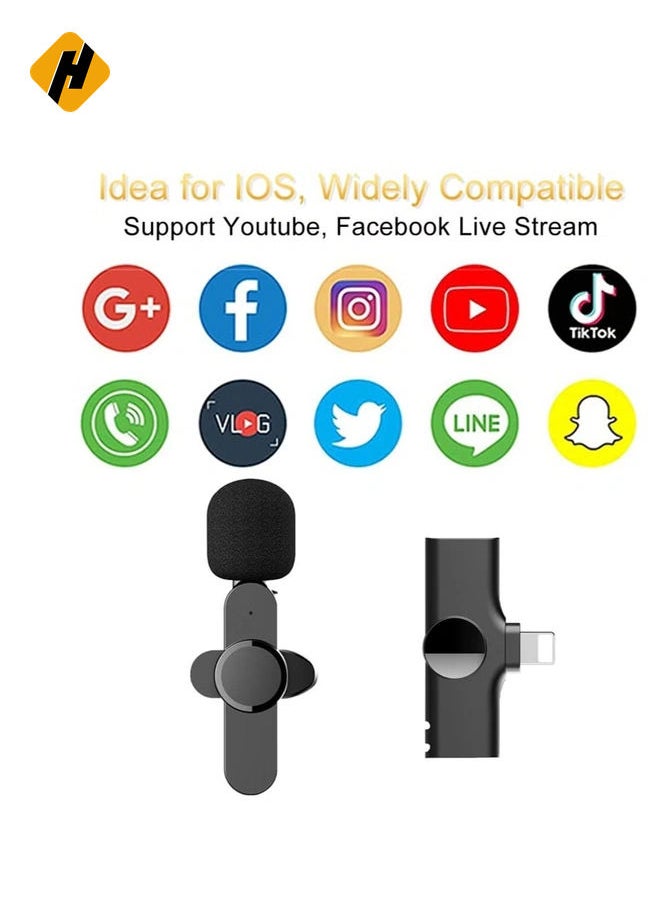 HuHa Wireless Plug-and-Play Clip-on Lapel Microphone in Sleek Black for Crystal Clear Sound"  - Image 2