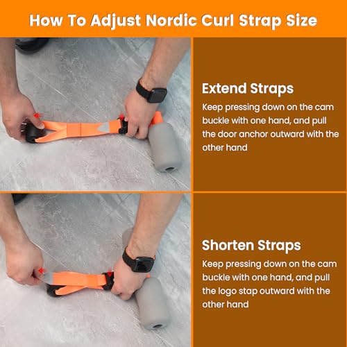 Balency Nordic Hamstring Curl Strap, Balency Nordic Curl Strap for Hamstring Curls, Nordic Curl Attachment, Leg Exercise Assisted Strap for Strength Training, Nordic Curl Strap Home Workout Equipment - Image 4