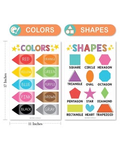 SYOSI Educational Preschool Poster for Toddler and Kid 4 Pcs, Alphabet Numbers Colors Shapes, Classroom Learning Alphabet Poster, Nursery Homeschool Kindergarten, Laminated Educational Supplies 11x17inch  - Image 2