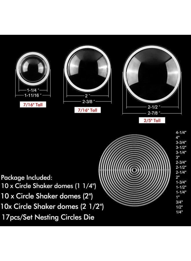 CYFUN DESIGN 30Pcs Circle Dimensional Shaker Domes And 17Pcs/Set Circles Dies For Card Making Diy Scrapbooking 3 Size Plastic Clear Puffy Shaker Covers Shaker Window Blister For Paper Crafting Handmade Crafts - Image 2