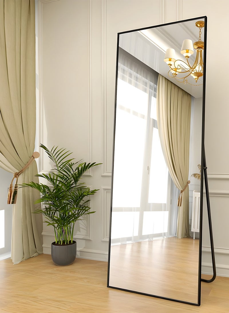 Taimi Large mirror with elegant design 155x45cm- Full length mirror with Black metal frame and back stand - Its wonderful design is suitable for living rooms, dressing rooms and bedrooms - Image 4