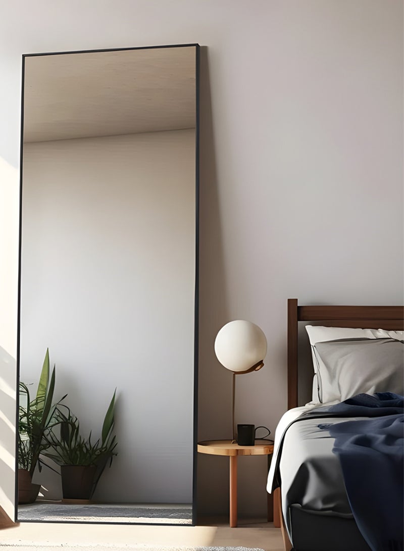 Taimi Large mirror with elegant design 155x45cm- Full length mirror with Black metal frame and back stand - Its wonderful design is suitable for living rooms, dressing rooms and bedrooms - Image 2