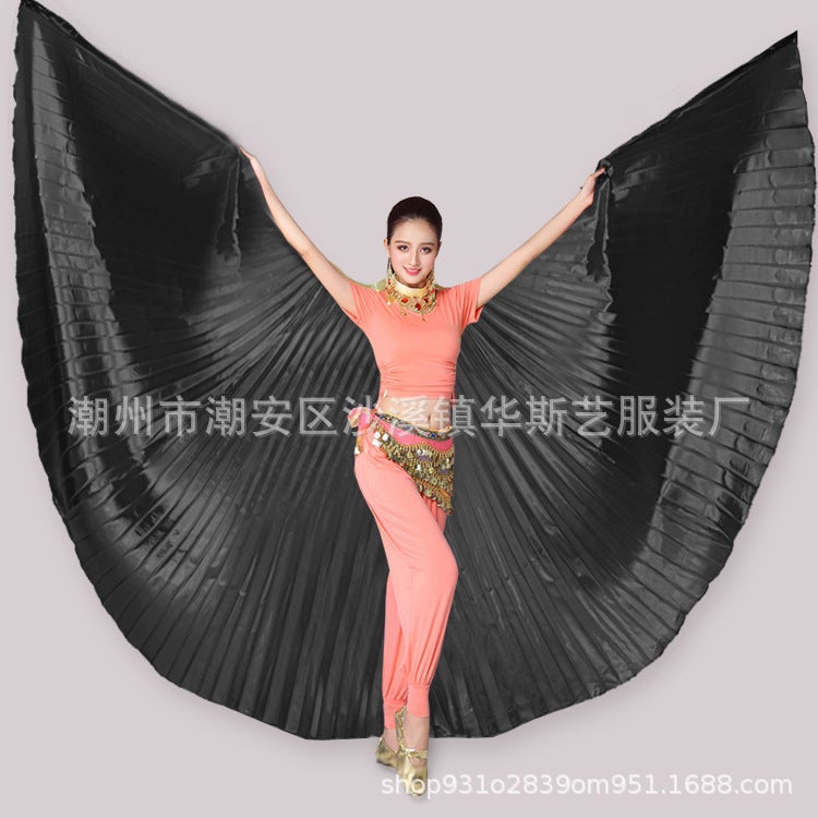 Adult Belly Dance Wing Props 360° Performance Black does not split + stick 