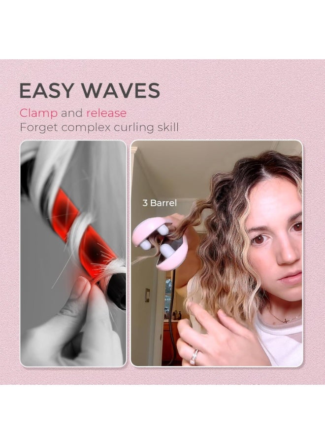 TYMO ROVY Hair Waver Crimper - Hair Curler, Deep Waver Curling Iron, Ionic Curling Wand with Ceramic Tourmaline Barrel for Women, Anti-Scald, Quick & Easy, Dual Voltage, Pink 25mm - Image 4