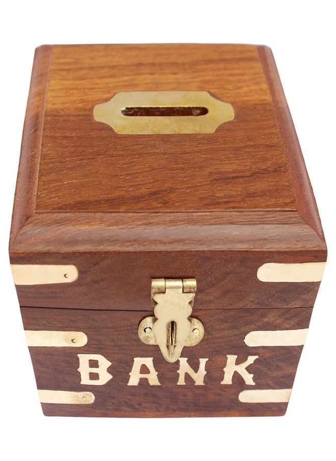 ITOS365 Handicrafted Wooden Money Bank - Coin Saving Box - Piggy Bank - Gifts For Kids, Girls, Boys & Adults, Antique  - Image 4