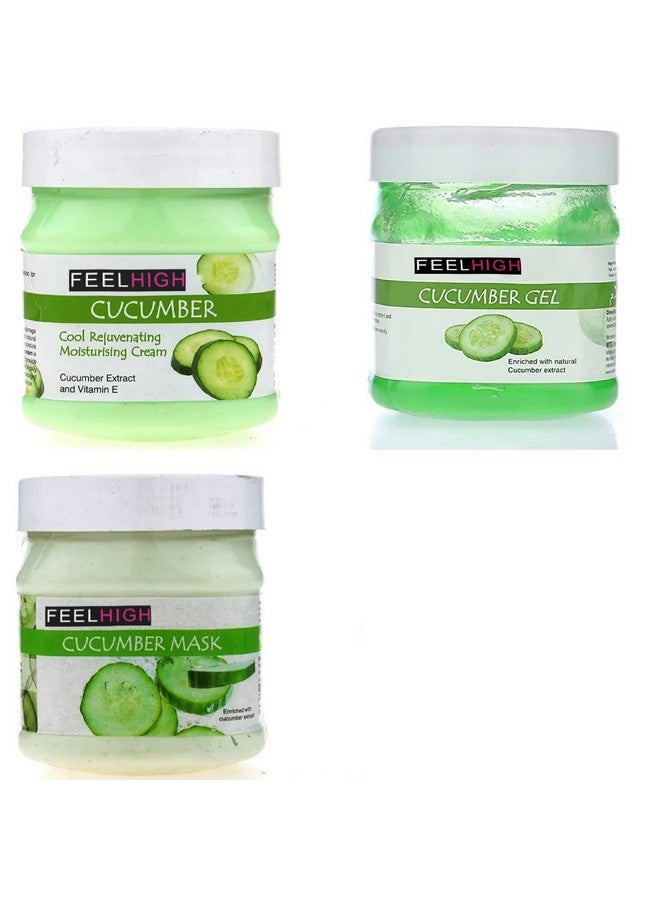 FEELHIGH كريم الخيار فيلهigh، جل، قناع - مجموعة العناية بالبشرة - مجموعة الوجه (3 عناصر في المجموعة) - Image 1