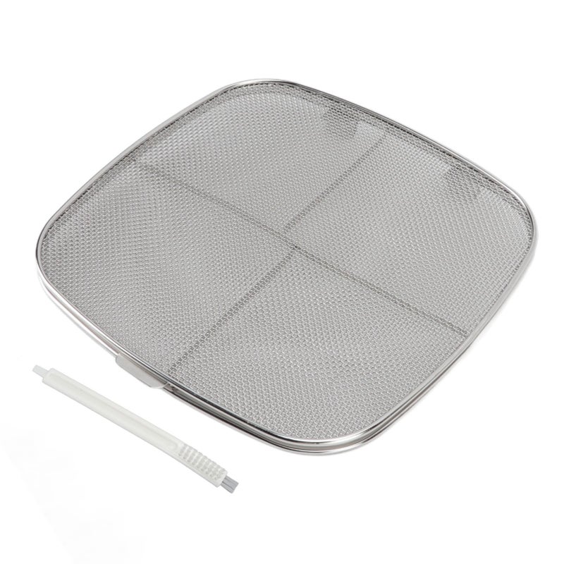 Fryer Splatter Screen 304 Stainless Steel Double Deck Fryer Splatter Shield for Oval Barbecue Machine Home - Image 1