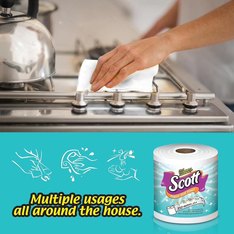 Scott Mega Kitchen Tissue Paper Towel,350 Meters x1 Roll - Image 5