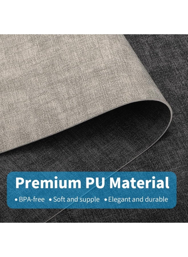 Beauenty Placemats and Coaster Set of 6, Heat-Resistant Non-Slip and Washable [Dual-Sided] PU Table Place Mats for Kitchen Indoor Outdoor (43×30cm-Grey) - Image 3