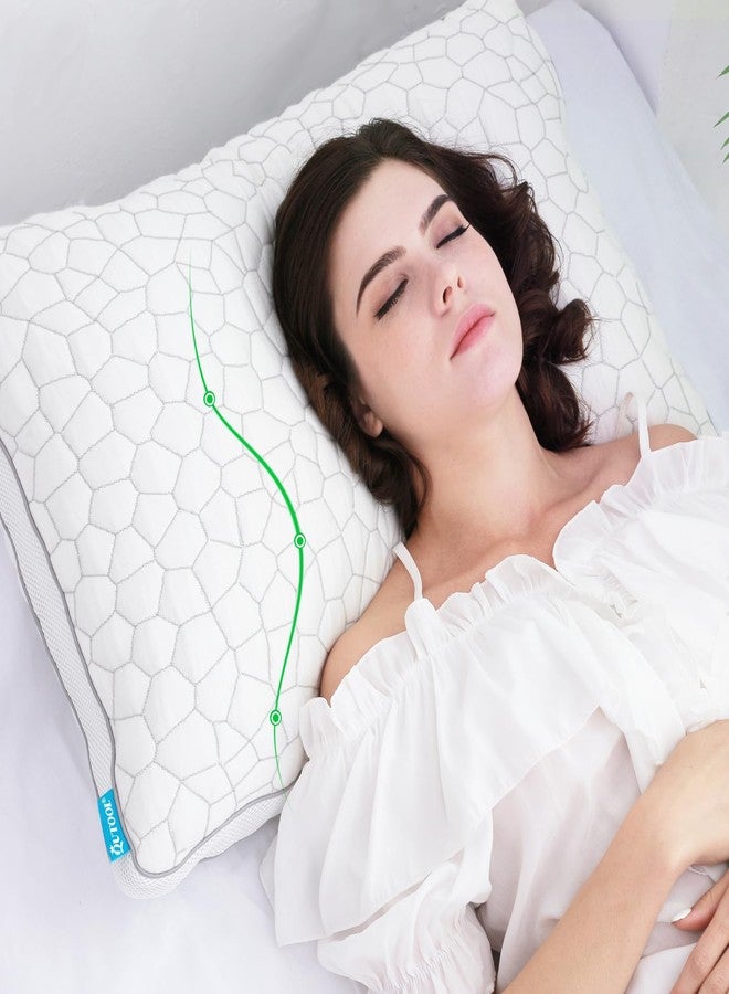 QUTOOL Shredded Memory Foam Pillows for Sleeping Cooling Bamboo Pillows Queen - Image 4