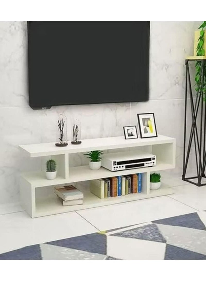 DubaiGallery طاولة تلفزيون عصرية، مقعد تلفزيون، خزانة تلفزيون مع رفوف تخزين - مكتب تلفزيون متعدد الوظائف لمركز الترفيه - وحدة وسائط أنيقة وعملية لغرفة المعيشة في المنزل - Image 3