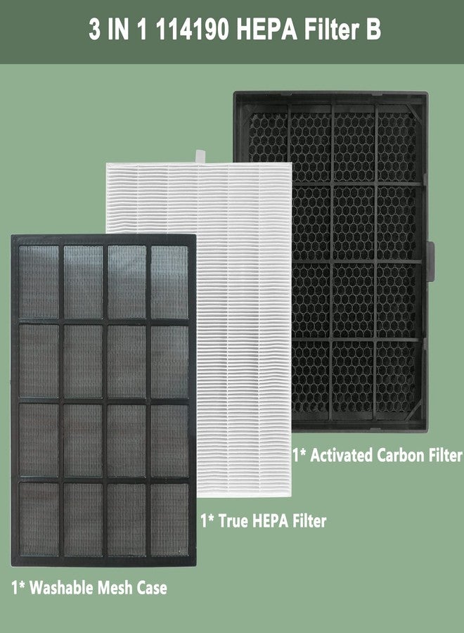 BesReyDa 114190 HEPA Filter B for Winix WAC5300 WAC5500 9500 U300 P300 WAC9000 WAC9500 WAC5000 WAC5000b WAC6300 Air Purifiers Compatible with 114190 Size 21 Replacement Filter B - Image 2