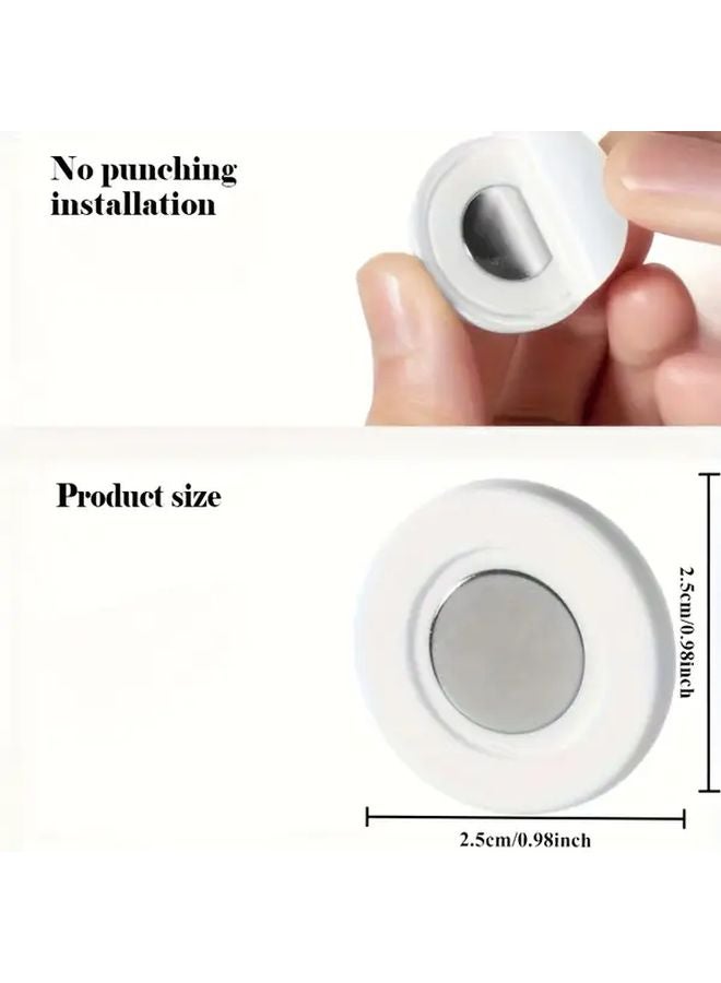 White Magnetic Wall Mount Base 5 Pack Drill Free Organizer For Remote Controls TV AC Small Items - Image 5