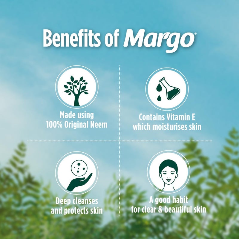 Margo Original Neem Soap 125gm X 8 | Powered With Goodness of 1000 Natural Neem Leaves | Soap for Clear and Beautiful Skin | Infused with Vitamin E for Moisturising | Powered With Goodness of 1000 Natural Neem Leaves, For Clear and Beautiful Skin, Infused with Vitamin E, Moisturising - Image 4