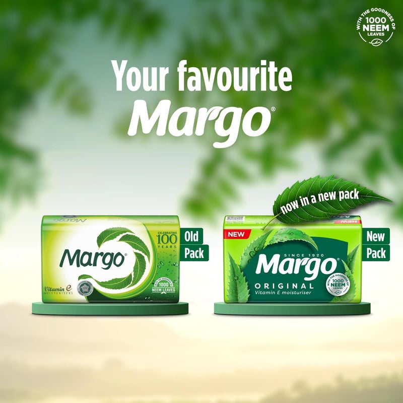 Margo Original Neem Soap 125gm X 8 | Powered With Goodness of 1000 Natural Neem Leaves | Soap for Clear and Beautiful Skin | Infused with Vitamin E for Moisturising | Powered With Goodness of 1000 Natural Neem Leaves, For Clear and Beautiful Skin, Infused with Vitamin E, Moisturising - Image 3