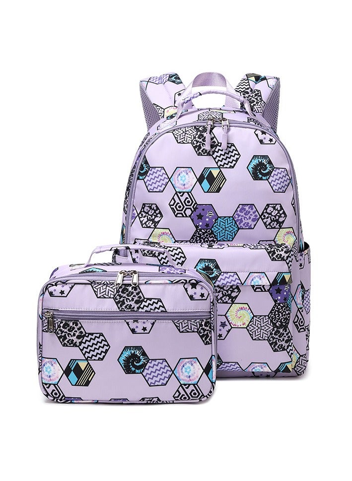 SKT Shiketro Two-Piece Student Schoolbag Outdoor Printed Waterproof Backpack - Image 1