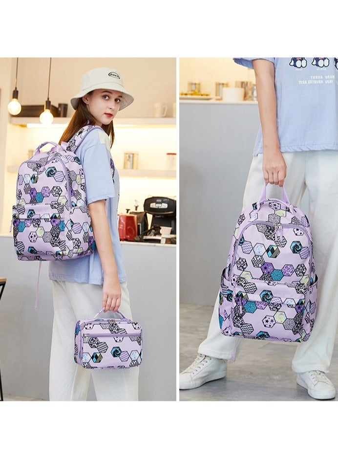 SKT Shiketro Two-Piece Student Schoolbag Outdoor Printed Waterproof Backpack - Image 3