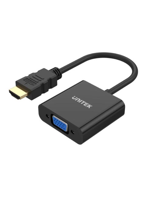 UNITEK HDMI to VGA Adapter with 3.5mm Audio Output – Connects HDMI Devices to VGA Displays with Stereo Sound Support – High-Resolution Converter for Laptops, Desktops, Monitors, Projectors, and TVs