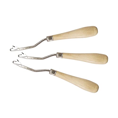 HSYMQ Latch Hook Tools, 3Pack Wooden Bent Latch Hooks - Image 2