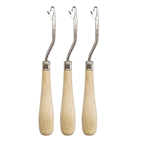 HSYMQ Latch Hook Tools, 3Pack Wooden Bent Latch Hooks - Image 1