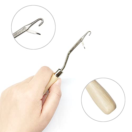 HSYMQ Latch Hook Tools, 3Pack Wooden Bent Latch Hooks - Image 3