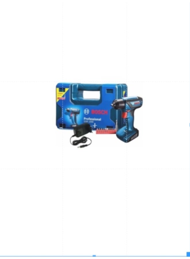 مثقاب لاسلكي من بوش جي اس ار 1000 مع مجموعة لقم مفك إضافية