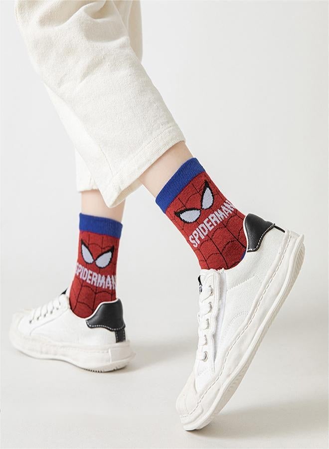 Spiderman Boys Socks, 5 Pack Decorative Spiderman Toddler Socks, Kids Tube Socks School Socks Socks for 6-8 Years Boys Spiderman Boys Socks  - Image 2