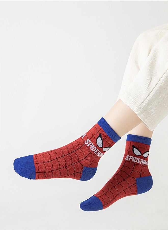Spiderman Boys Socks, 5 Pack Decorative Spiderman Toddler Socks, Kids Tube Socks School Socks Socks for 6-8 Years Boys Spiderman Boys Socks  - Image 3