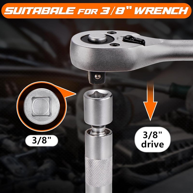 Toolwiz 14mm Spark Plug Socket, 3/8" Drive, 12 Point, 3.78" Length Total, 360 Degree Swivel Thin Wall Spark Plug Socket Magnetic Fits for Most Cars, SUVs, Motorcycles - Image 3