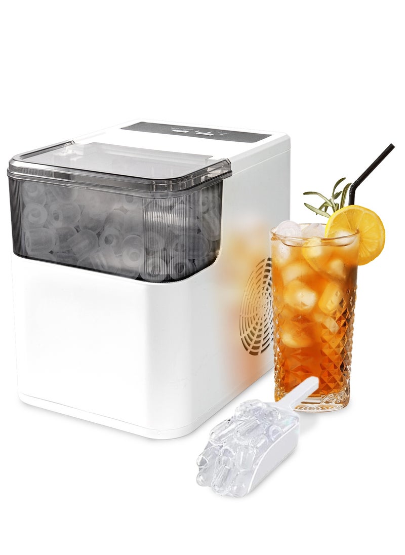 Ice Maker Portable Small Ice Maker,9 Cubes in 8 Mins, 12 KG/24 Hours,with Ice Scoop and Automatic Cleaning Function, Suitable For Camping, Parties, Parties, Kitchen, Home(1.4L White)