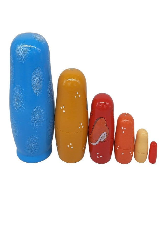 Konrisa 6 Pieces Squirrel Nesting Dolls for Kids Matryoshka Russian Nesting Dolls Wooden Figure Stacking Toys Birthday Party Supplies Home Decoration - Image 4