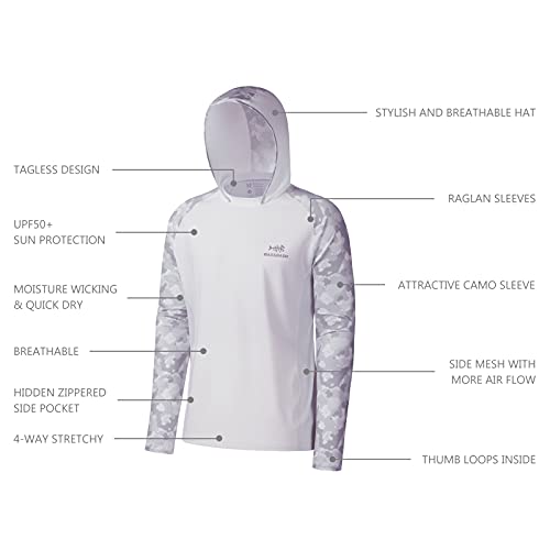 BASSDASH Men’s UPF 50 Performance Fishing Shirt Cooling Hoodie Camo Long Sleeve FS17M - Image 5