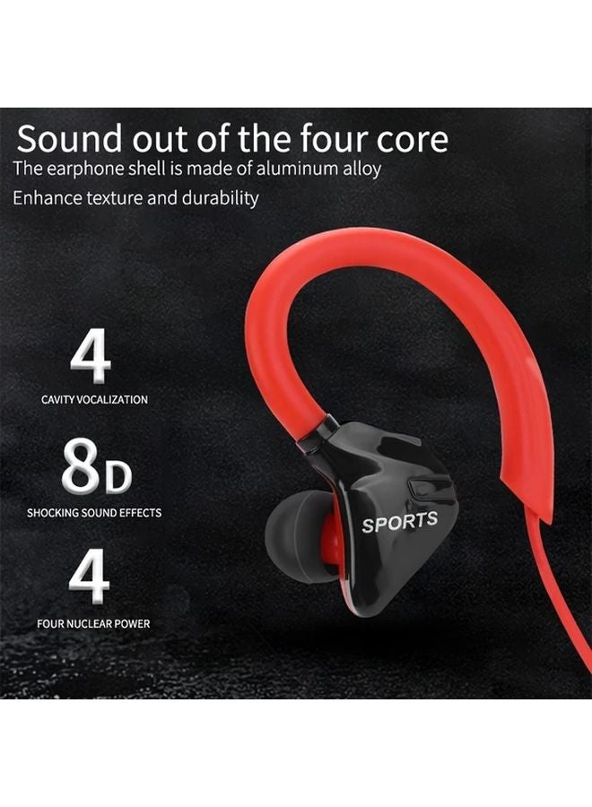 Black Wired Sports Headphones with Microphone Ear Hook Earbuds for Running Android Laptops - Image 5