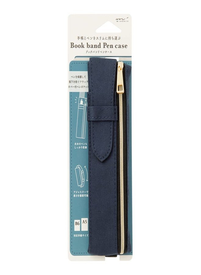 Midori DESIGNPHIL Midori 41823006 Pen Case, Book Band Pen Case, Navy Blue, For B6 - A5 - Image 1