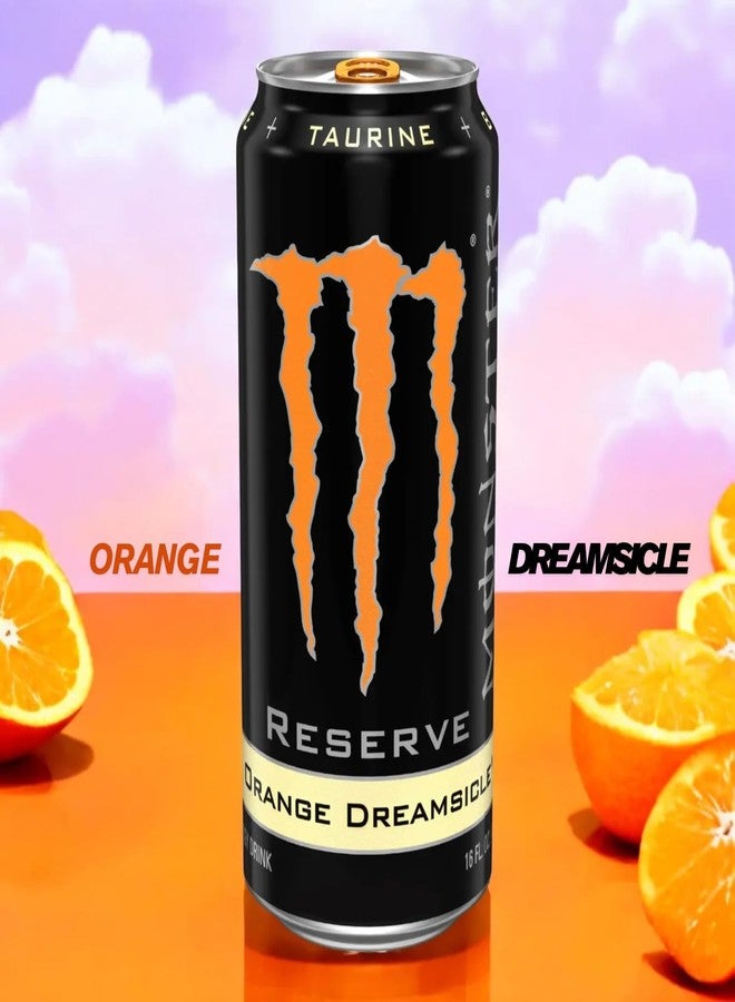 Monster DECADENT FOODS Monster Reserve Orange Dreamsicle Energy Drink, Taurine Formula, 16 Fl Oz Can Each 500ml X Pack Of 3 (From USA) - Image 4