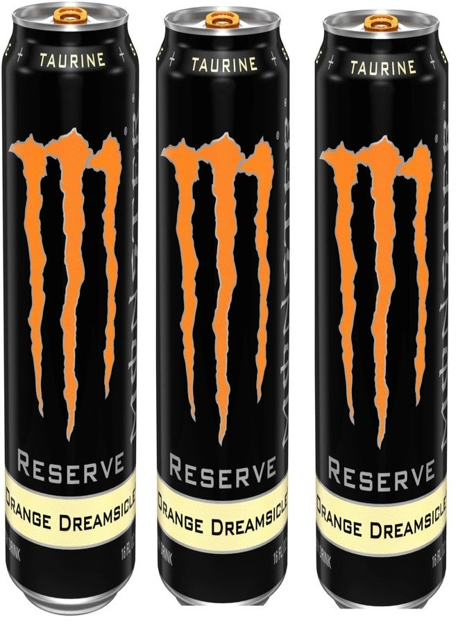 Monster DECADENT FOODS Monster Reserve Orange Dreamsicle Energy Drink, Taurine Formula, 16 Fl Oz Can Each 500ml X Pack Of 3 (From USA) - Image 1