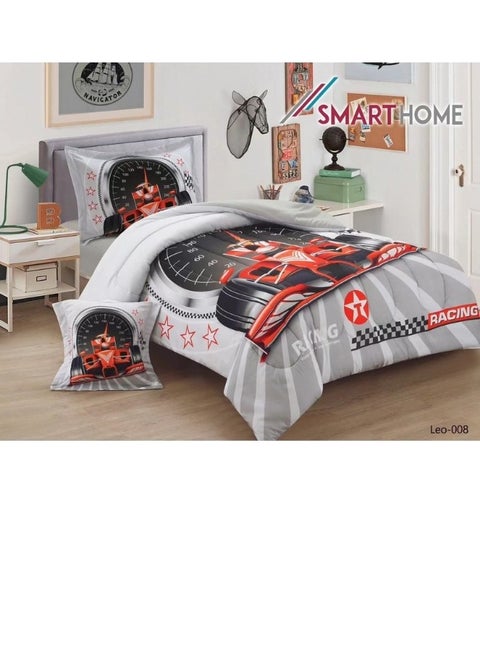 Children's Bedding And Quilt Set With Medium Filling, Consisting Of 4 Pieces, Reversible Elastic Sheet, Size 170x230 Cm, For Boys And Girls