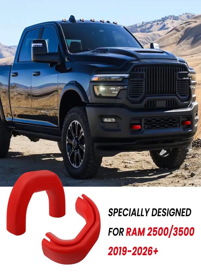 TECHPICCO Front Tow Hooks Covers for RAM 2500/3500 2019-2025, Hitch Cover Customized Car Tow Hooks Compatible with RAM 2500/3500 Accessories 2019-2025 (Red) - Image 2