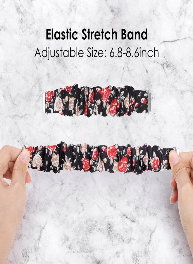 Simpeak 20mm Watch Band Elastic Scrunchie Bands Compatible with Samsung Galaxy Watch 7/6/5/4 (40mm/44mm)/Galaxy Watch 3 (41mm)/Active/Active 2/Galaxy Watch 42mm, 20mm Bands for Women, 6.8"-8.6" - Image 3