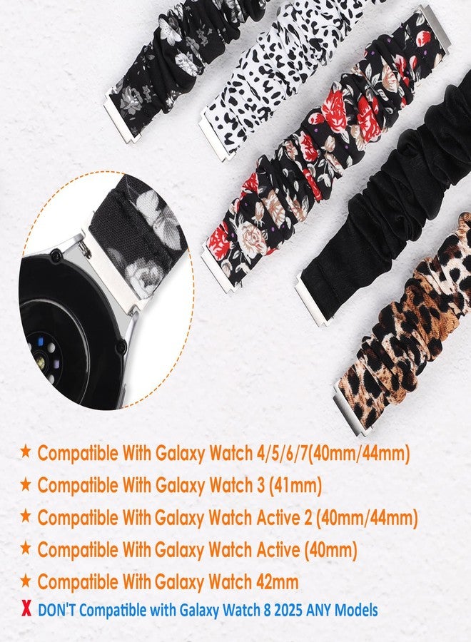 Simpeak 20mm Watch Band Elastic Scrunchie Bands Compatible with Samsung Galaxy Watch 7/6/5/4 (40mm/44mm)/Galaxy Watch 3 (41mm)/Active/Active 2/Galaxy Watch 42mm, 20mm Bands for Women, 6.8"-8.6" - Image 2