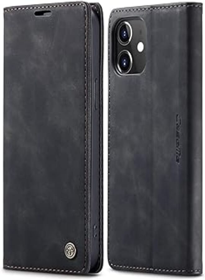 SINIANL Leather Case Compatible with iPhone 12 Pro Max Case Wallet, Leather Wallet Case Book Folding Flip Case with Credit Card Holder Magnetic Closure for iPhone 12 Pro Max 6.7 inch 2020 Black 