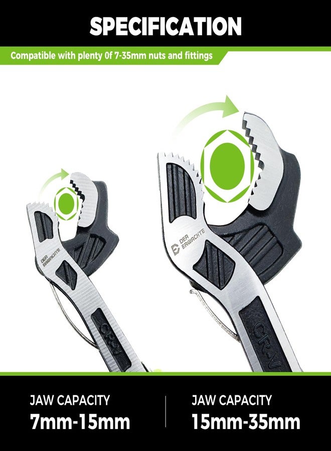 Der Erwachte Multi-function Adjustable Pipe Wrench Set, 2-Piece, Quick Self-Adjusting, Power Grip for 7-35mm Nuts, Pipes Use，Chromium Vanadium Steel - Image 3