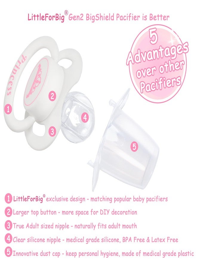 Littleforbig لعبة مصاصة بحجم الكبار من ليتل فور بيغ جيل الثاني بنمط تاج الأميرة باللون الأبيض - Image 2